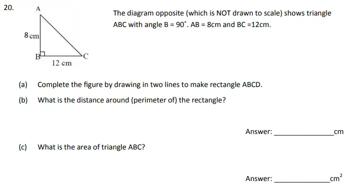 Question 20(a,b,c) - The Perse School - 11 Plus Maths Specimen Paper 2 - 2025