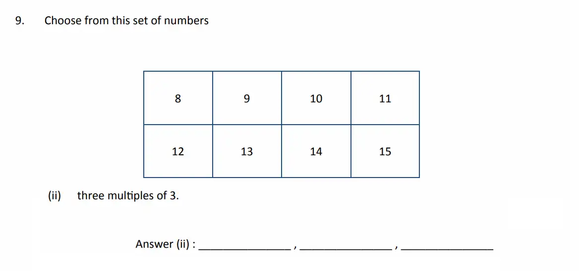 Question 9(ii) - The Perse School - 11 Plus Maths Specimen Paper 2 - 2026