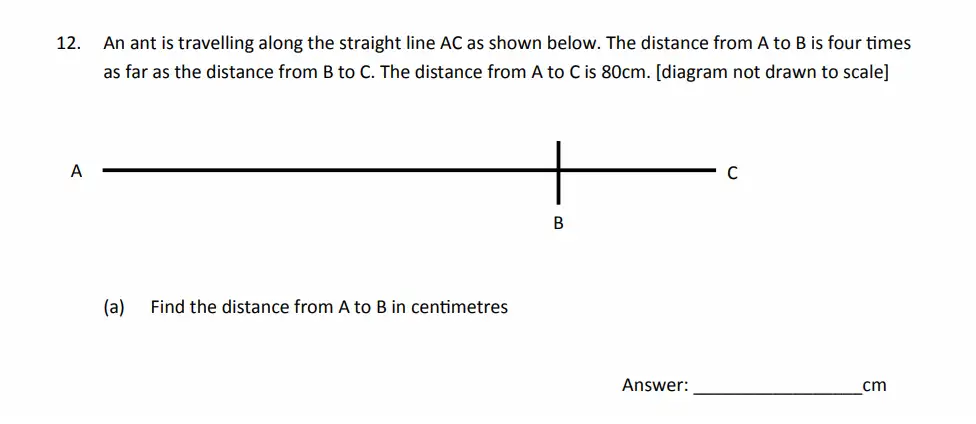 Question 12(a) - The Perse School - Eleven Plus Maths Specimen Paper 3 - 2026