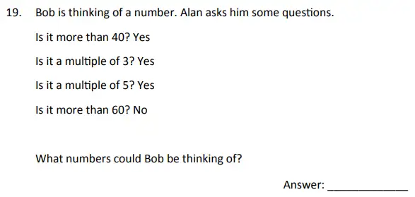 Question 19 - The Perse School - Eleven Plus Maths Specimen Paper 3 - 2025
