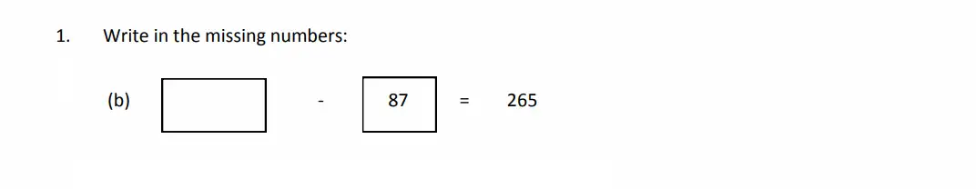 Question 1(b) - The Perse School - Eleven Plus Maths Specimen Paper 3 - 2026