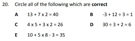 Question 20 - The Perse School - Eleven Plus Maths Specimen Paper 3 - 2025