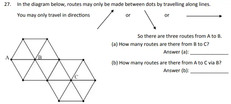 Question 27(a,b) - The Perse School - Eleven Plus Maths Specimen Paper 3 - 2025