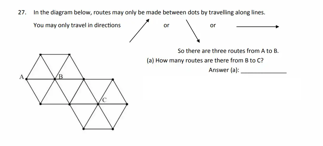 Question 27(a) - The Perse School - Eleven Plus Maths Specimen Paper 3 - 2026