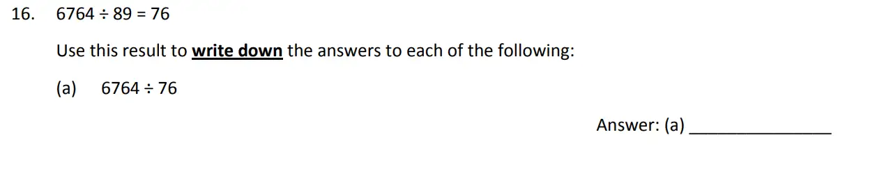 Question 16(a) - The Perse School - 11 Plus Maths Specimen Paper 4 - 2026