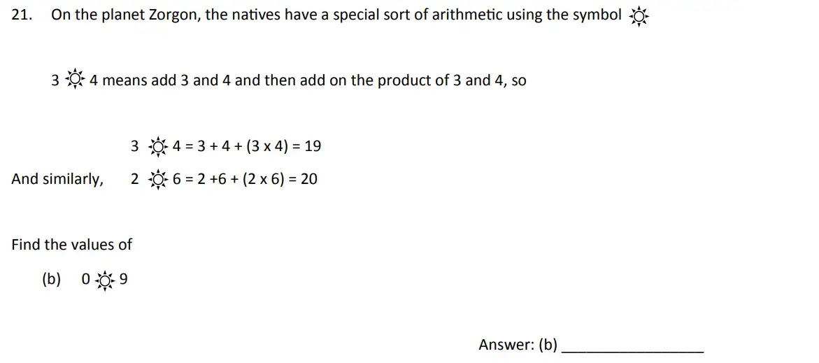 Question 21(b) - The Perse School - 11 Plus Maths Specimen Paper 4 - 2026