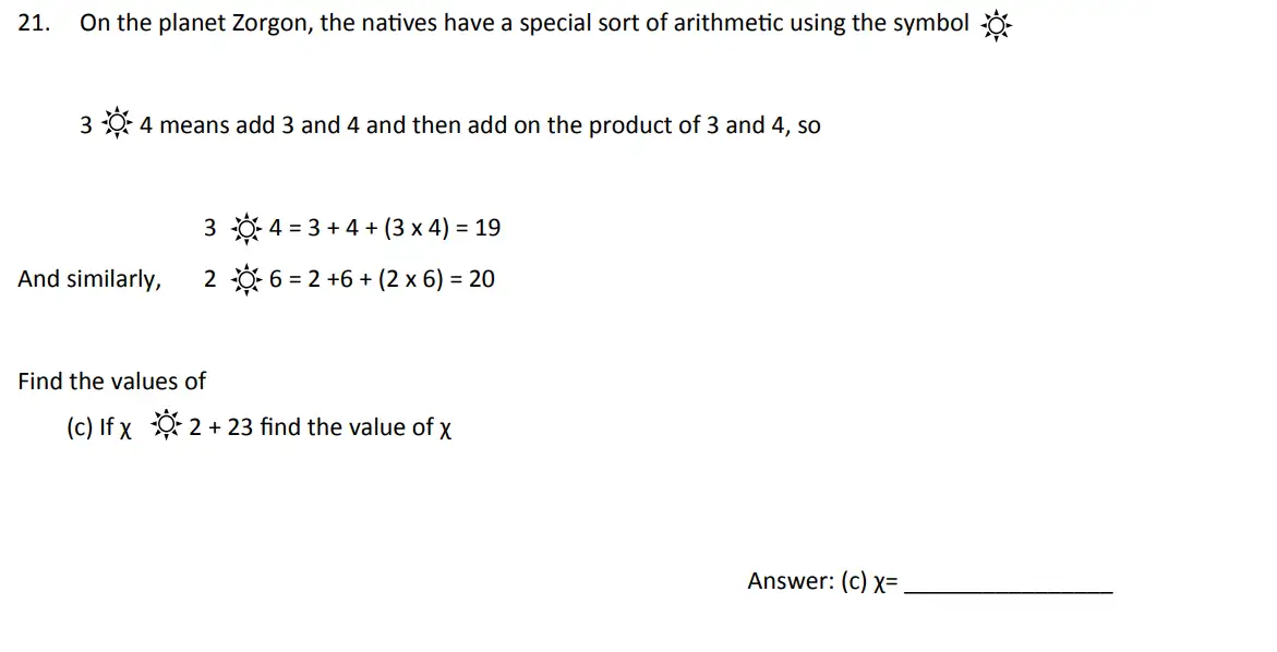 Question 21(c) - The Perse School - 11 Plus Maths Specimen Paper 4 - 2026