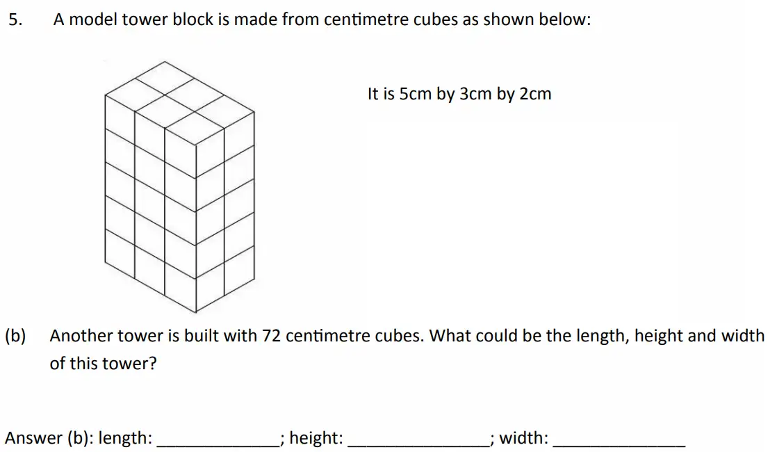 Question 5(b) - The Perse School - 11 Plus Maths Specimen Paper 4 - 2026