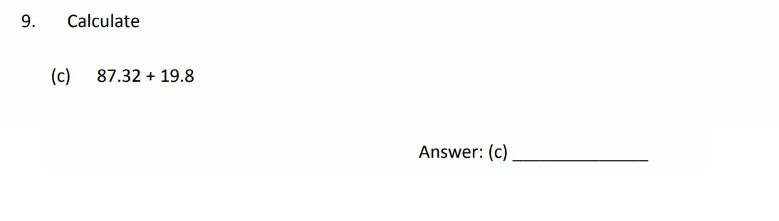 Question 9(c) - The Perse School - 11 Plus Maths Specimen Paper 4 - 2026