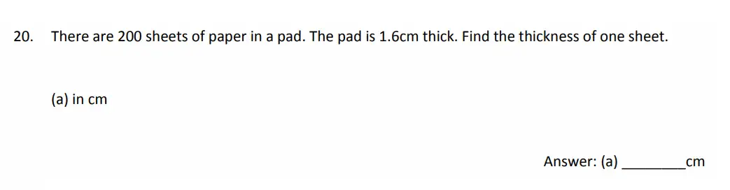 Question 20(a) - The Perse School - 11 Plus Maths Specimen Paper 5 - 2026