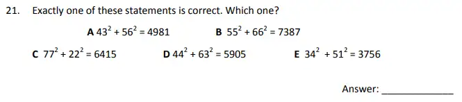 Question 21 - The Perse School - 11 Plus Maths Specimen Paper 5 - 2025
