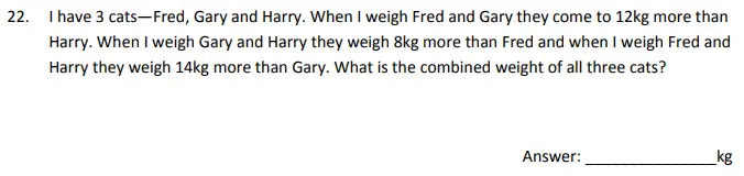 Question 22 - The Perse School - 11 Plus Maths Specimen Paper 5 - 2025