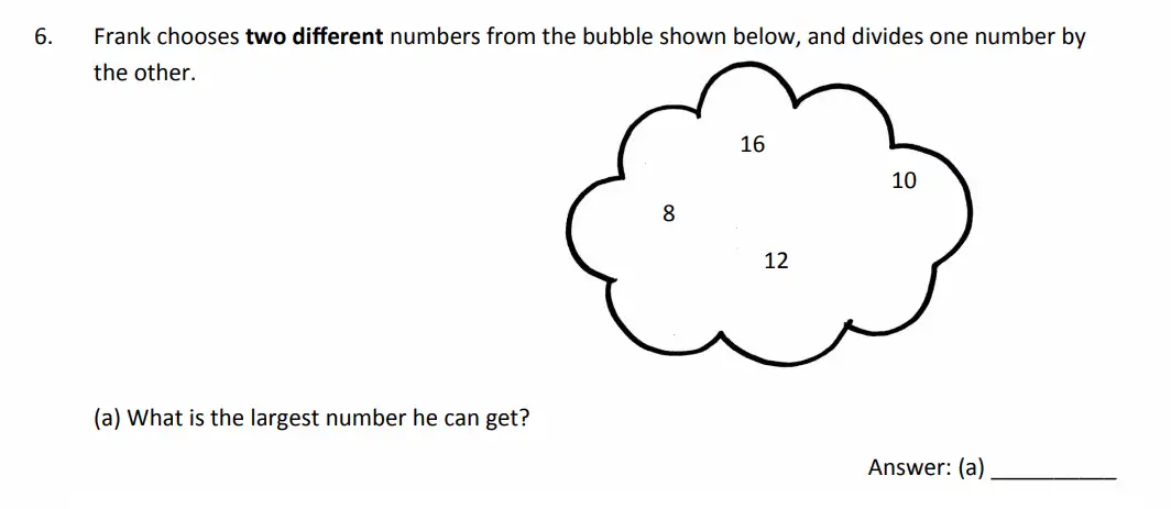 Question 6(a) - The Perse School - 11 Plus Maths Specimen Paper 5 - 2026