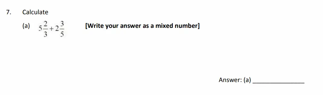 Question 7(a) - The Perse School - 11 Plus Maths Specimen Paper 5 - 2026