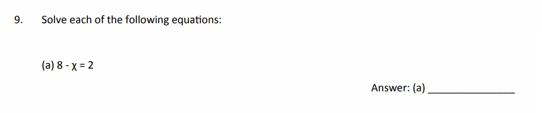 Question 9(a) - The Perse School - 11 Plus Maths Specimen Paper 5 - 2026
