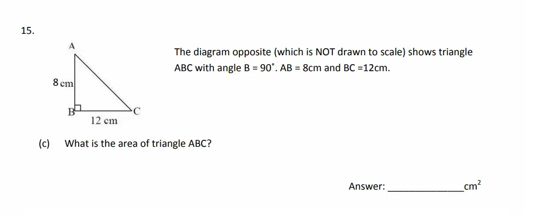 Question 15(c) - The Perse School - 11 Plus Maths Sample Paper 1 - 2026