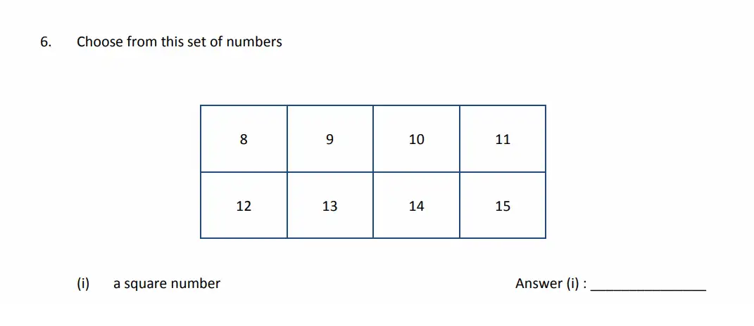 Question 6(i) - The Perse School - 11 Plus Maths Sample Paper 1 - 2026