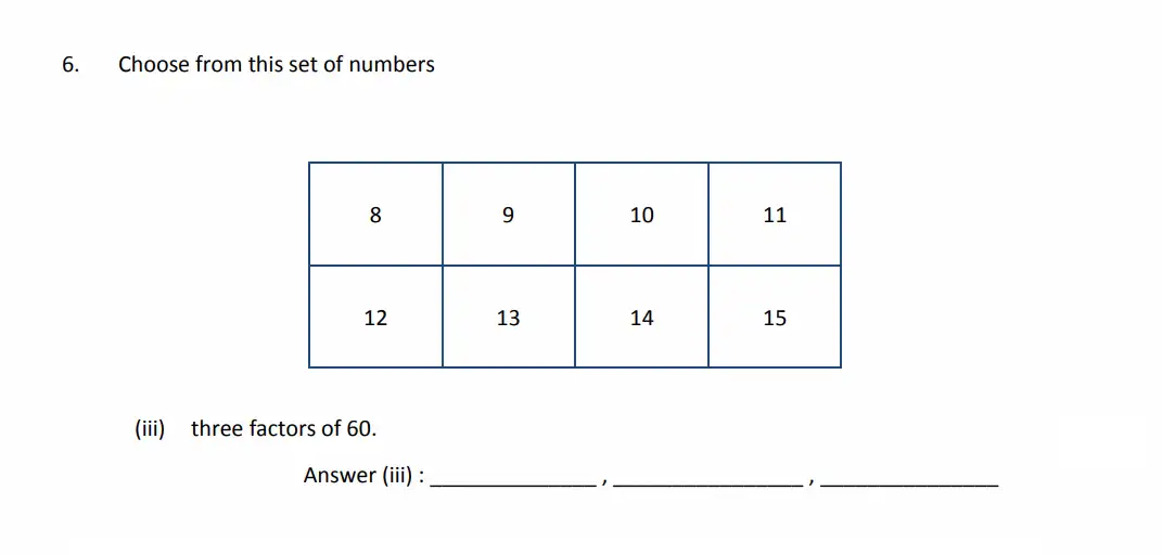 Question 6(iii) - The Perse School - 11 Plus Maths Sample Paper 1 - 2026