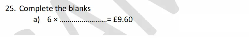 Question 25(a) - Whitgift School - 11 Plus Maths Entrance Exam Sample Paper - 2026