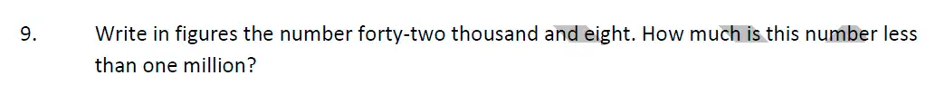 Question 9 - Whitgift School Maths Entrance Exam Sample Questions - 2023