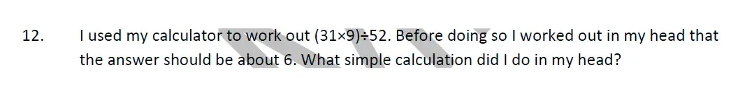 Question 12 - Whitgift School Maths Entrance Exam Sample Questions - 2023