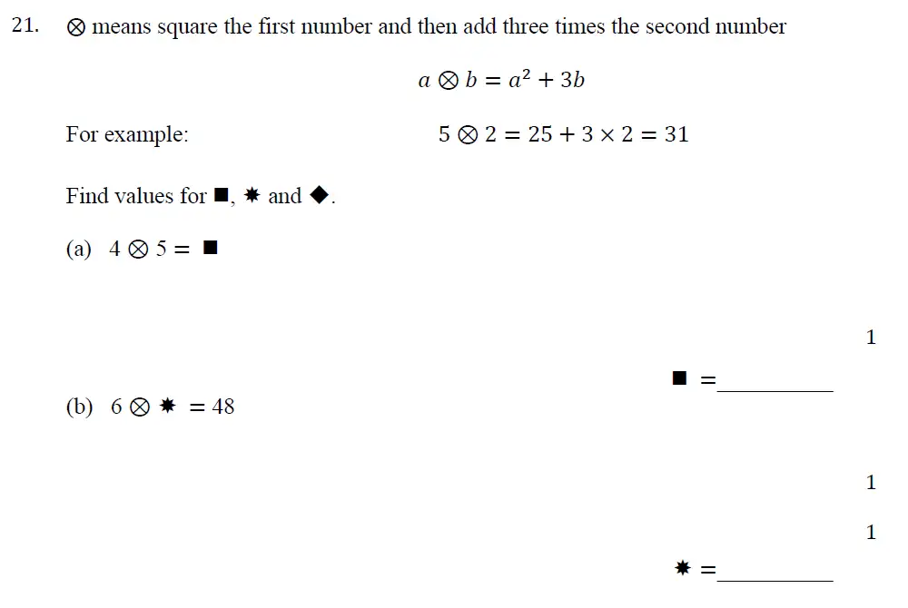 Question 21(a,b) - Withington Girls School - 11 Plus Maths Sample Paper - 2025