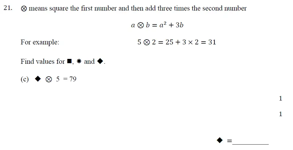 Question 21(c) - Withington Girls School - 11 Plus Maths Sample Paper - 2025