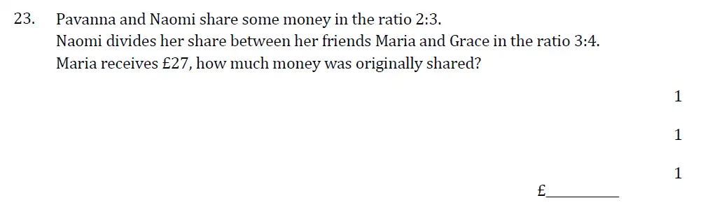 Question 23 - Withington Girls School - 11 Plus Maths Sample Paper - 2025