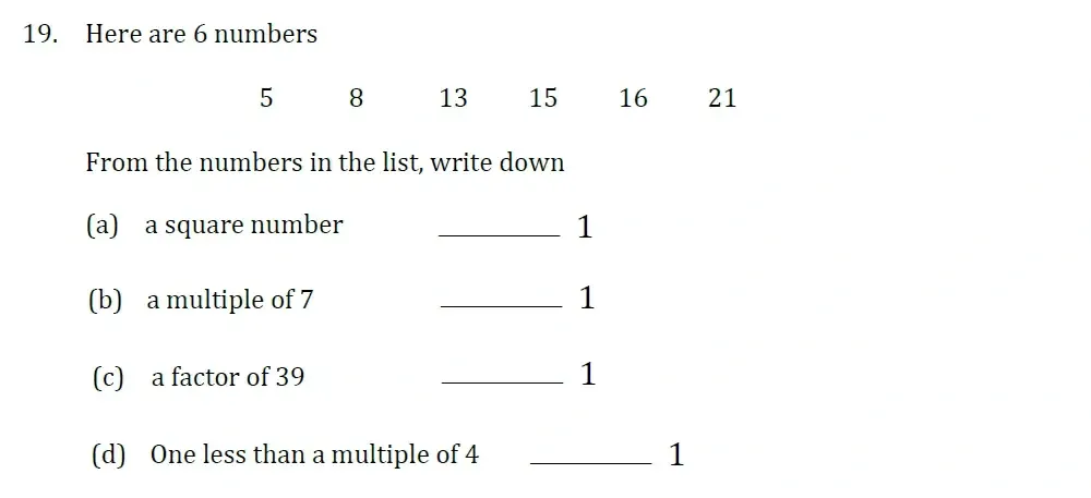 Question 19 - Withington Girls School - 11+ Maths Entrance Paper - 2023