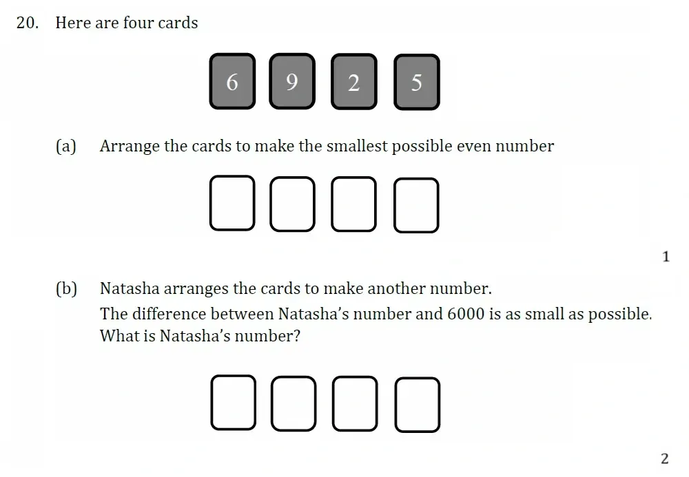 Question 20(a,b) - Withington Girls School - 11+ Maths Entrance Paper - 2023