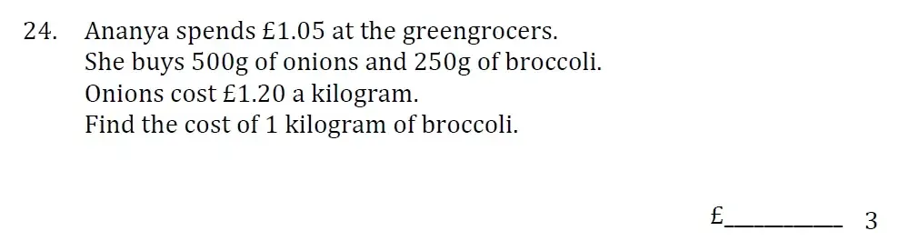 Question 24 - Withington Girls School - 11+ Maths Entrance Paper - 2023