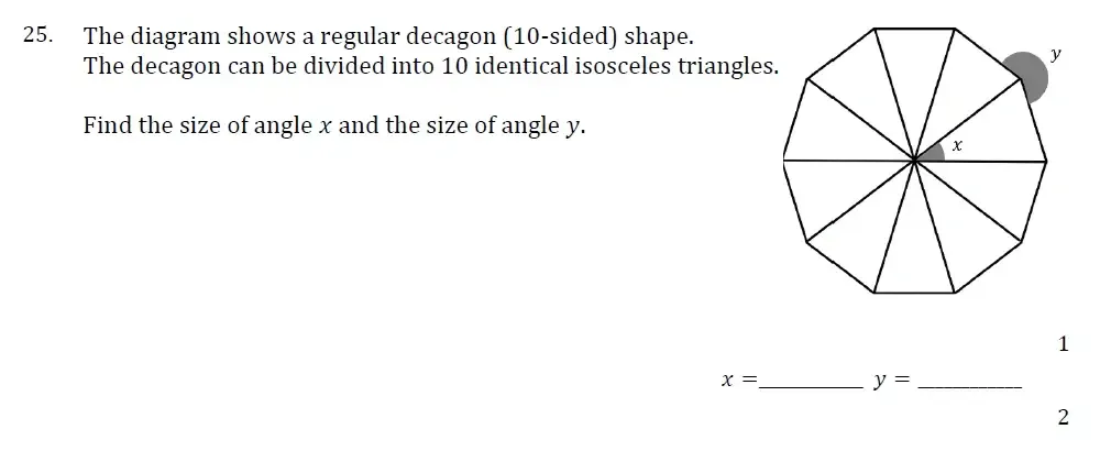 Question 25 - Withington Girls School - 11+ Maths Entrance Paper - 2023