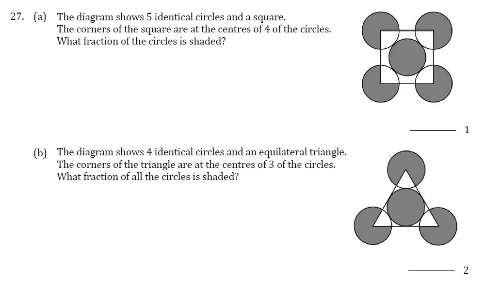 Question 27(a,b) - Withington Girls School - 11+ Maths Entrance Paper - 2023
