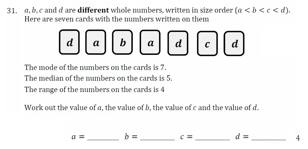 Question 31 - Withington Girls School - 11+ Maths Entrance Paper - 2023