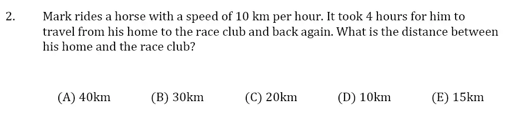 Question 02 - 11 Plus SET Maths Pack 1 Test Paper 1