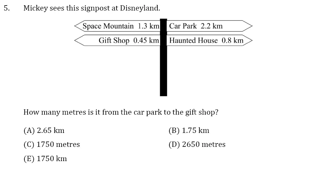 Question 05 - 11 Plus SET Maths Pack 1 Test Paper 1
