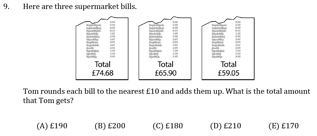 Question 09 - 11 Plus SET Maths Pack 1 Test Paper 1