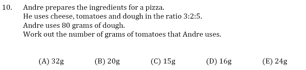 Question 10 - 11 Plus SET Maths Pack 1 Test Paper 1