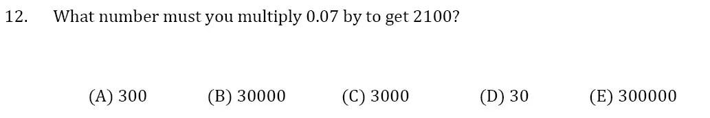 Question 12 - 11 Plus SET Maths Pack 1 Test Paper 1
