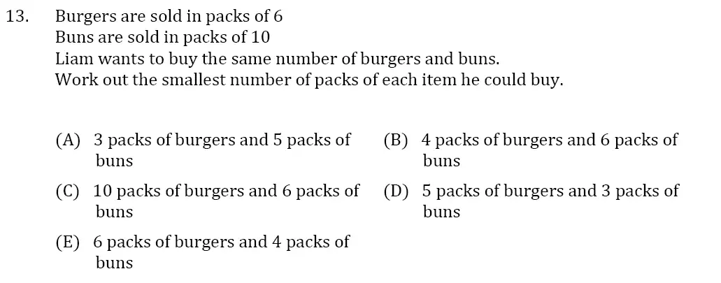 Question 13 - 11 Plus SET Maths Pack 1 Test Paper 1