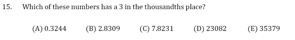 Question 15 - 11 Plus SET Maths Pack 1 Test Paper 1