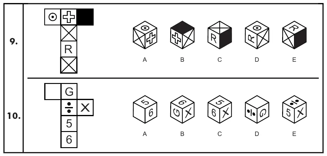 Question 09 & 10 - 11+ NVR - Nets and 3D Shapes - Practice Paper 1