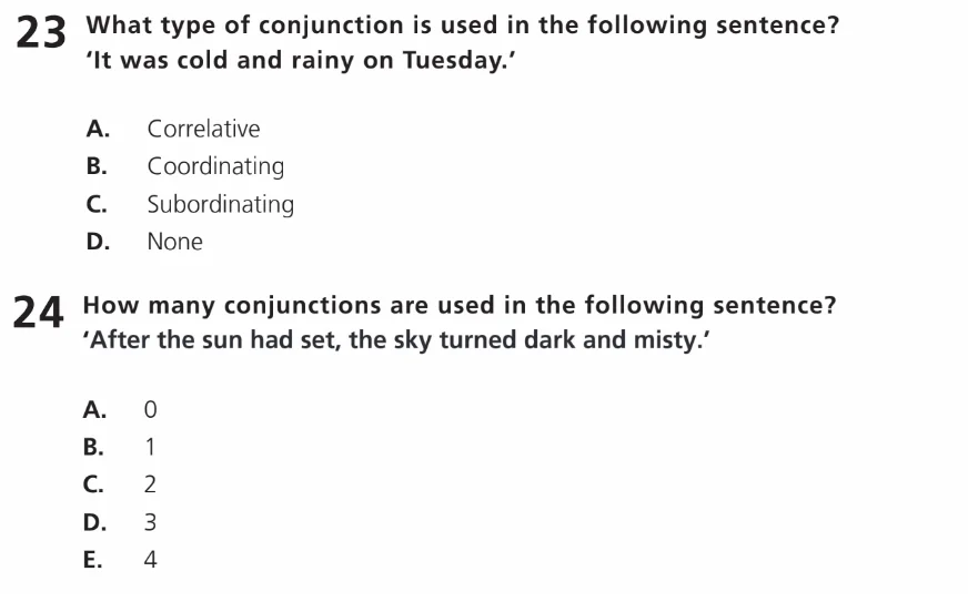 Question 12 - 11+ Free SPaG - Kinds of words (Conjunction) - Test Paper 6