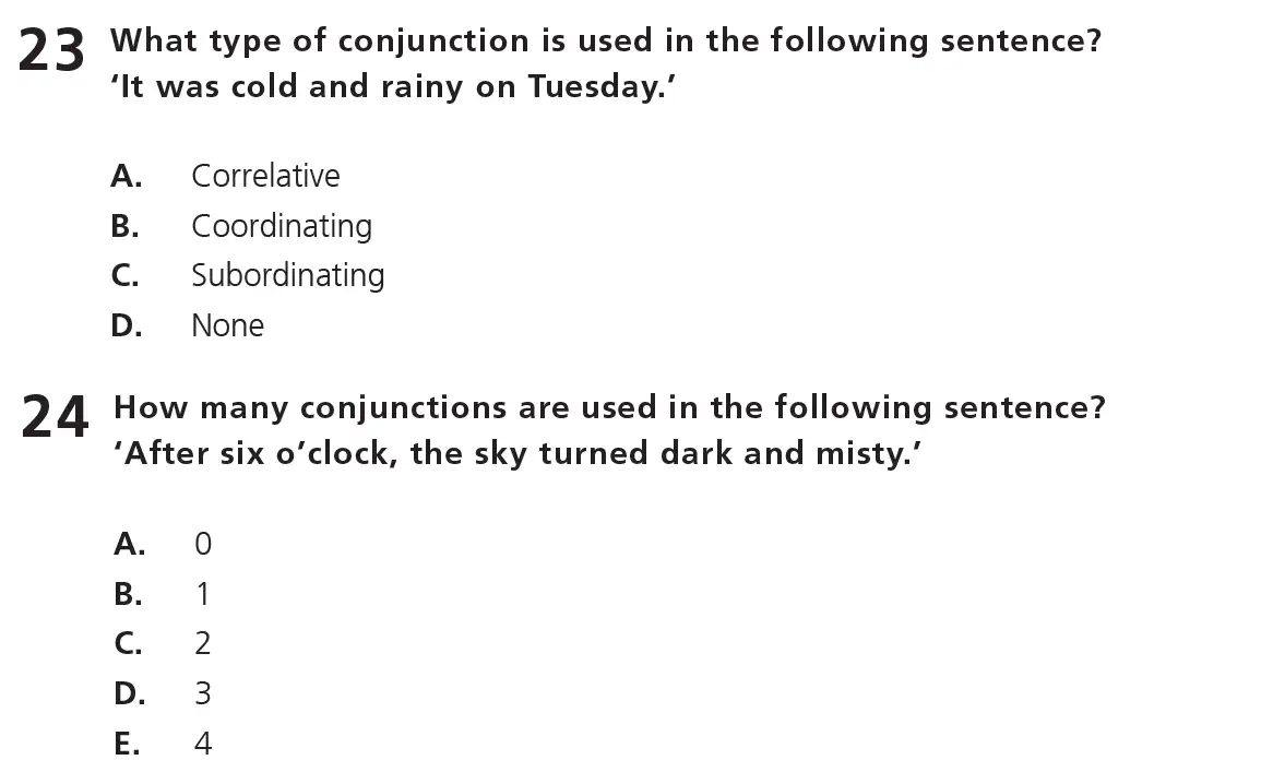 Question 12 - 11+ Free SPaG - Kinds of words (Conjunction) - Test Paper 6