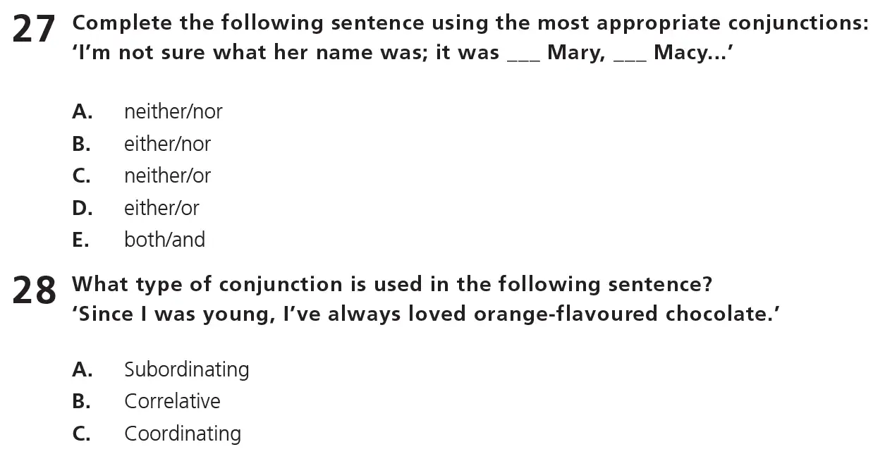 Question 14 - 11+ Free SPaG - Kinds of words (Conjunction) - Test Paper 6