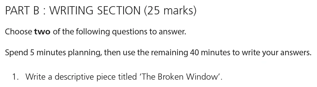 Writing task 01 - 11 Plus Independent English Pack 1 Test Paper 3