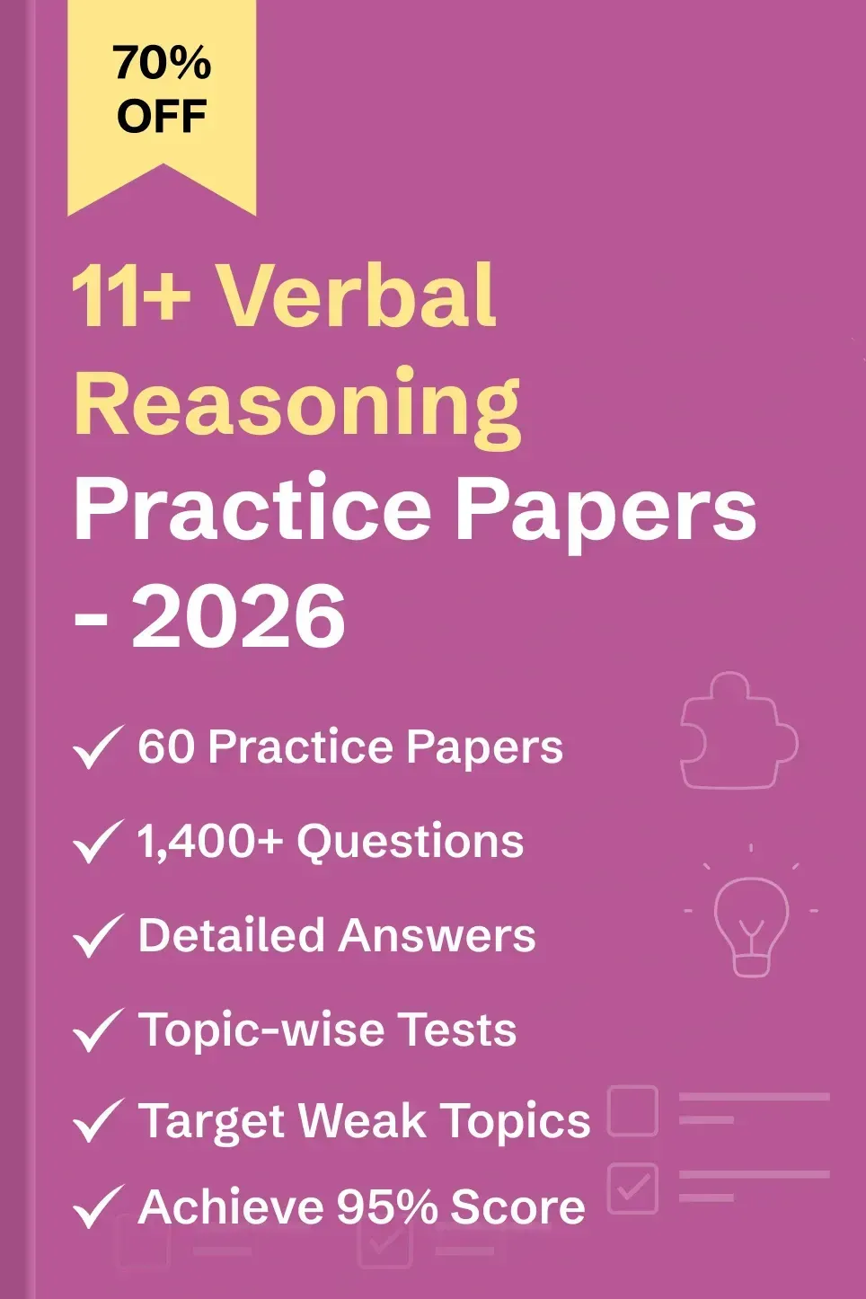 11+ Verbal Reasoning Practice Papers - image