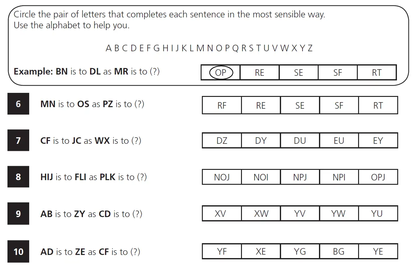 Question 2 - 11+ VR Codes Practice Paper 1