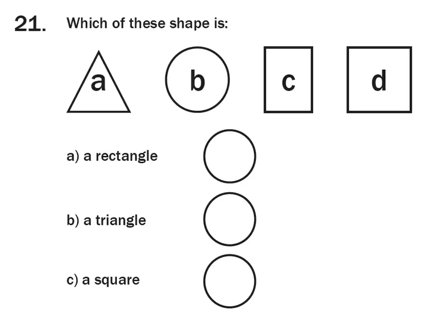 Question 22 - 7 Plus Maths Test Paper 1