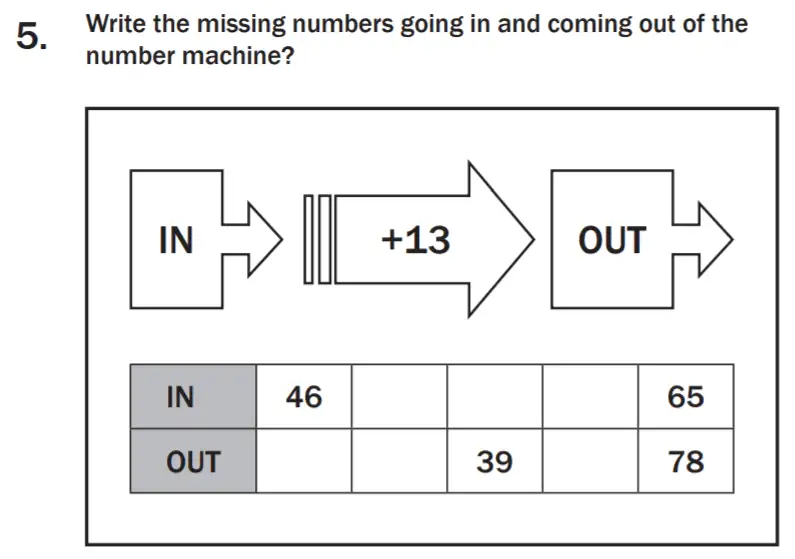 Question 05 - 7 Plus Maths Test Paper 2
